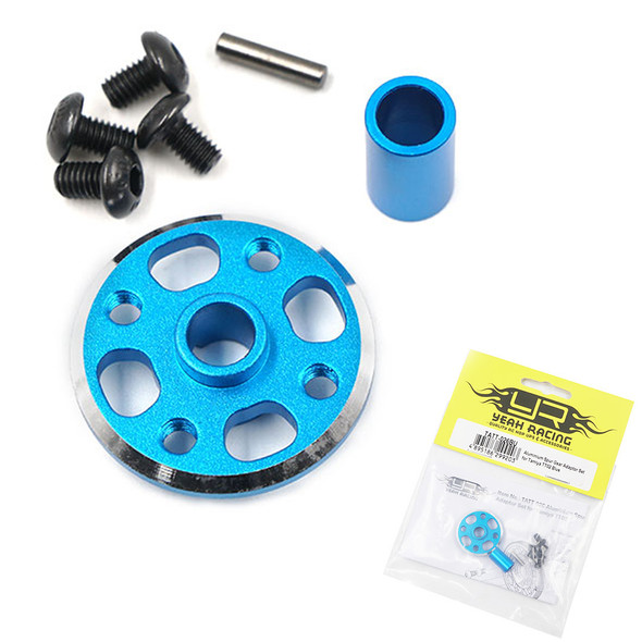Yeah Racing TATT-026BU Aluminium Spur Gear Adaptor Set : Tamiya TT02 Blue