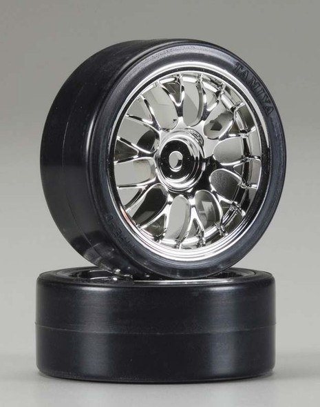 Tamiya Metal-Plated Mesh Wheel w/Drift Tire Type D 1/10 2pcs 53959
