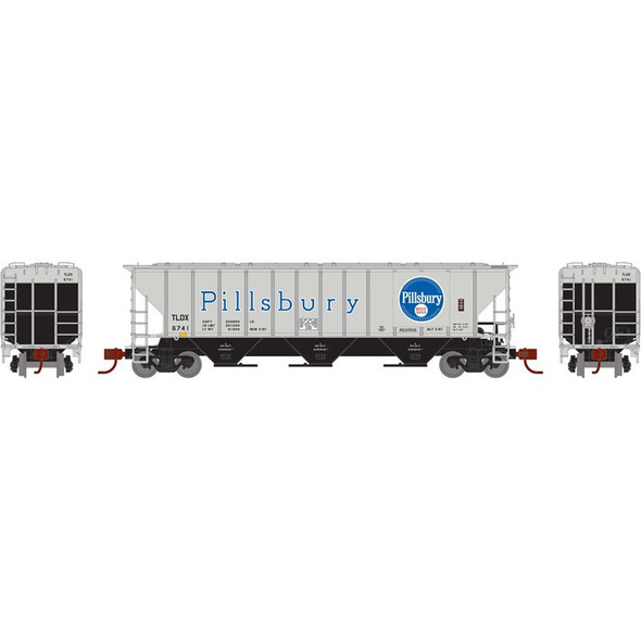 Athearn ATH27427 PS 4427 Covered Hopper TLDX Pilsbury #6741 Freight Car N Scale