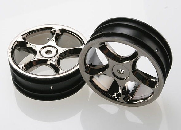 Traxxas 2473A Front 2.2" Tracer Black Chrome Wheels (2)