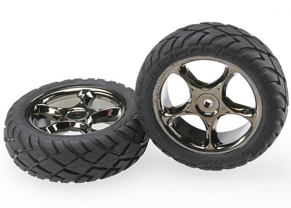Traxxas 2479A Front Tracer 2.2" Black Chrome Wheels w/ Anaconda Tires