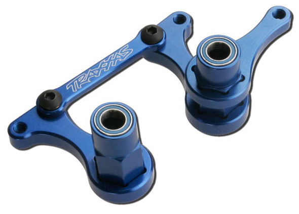 Traxxas 3743A Blue Aluminum Steering Bellcranks : 1/10 Rustler VXL XL-5 TSM