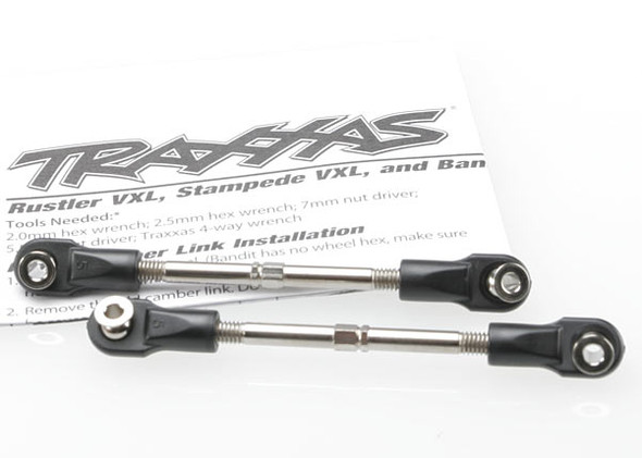 Traxxas 3745 Turnbuckles Toe Link 59mm (2) Rustler, Stampede & Bandit VXL