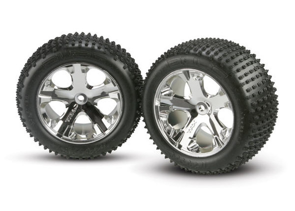 Traxxas 3770 Rear All-Star Chrome Wheels w/ Alias Tires (2)