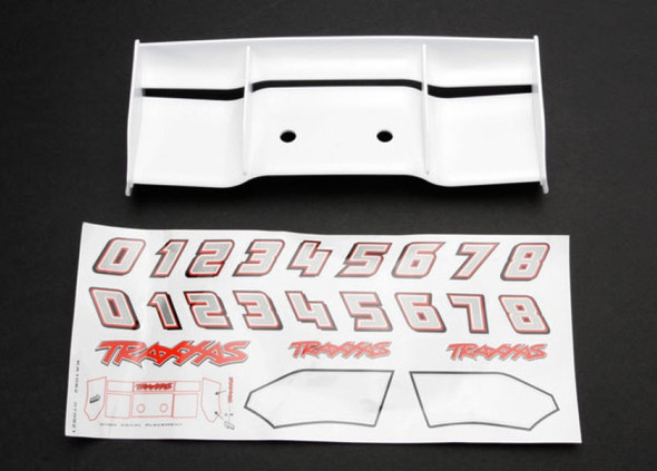 Traxxas 5412 Wing White w/ decal sheet Revo