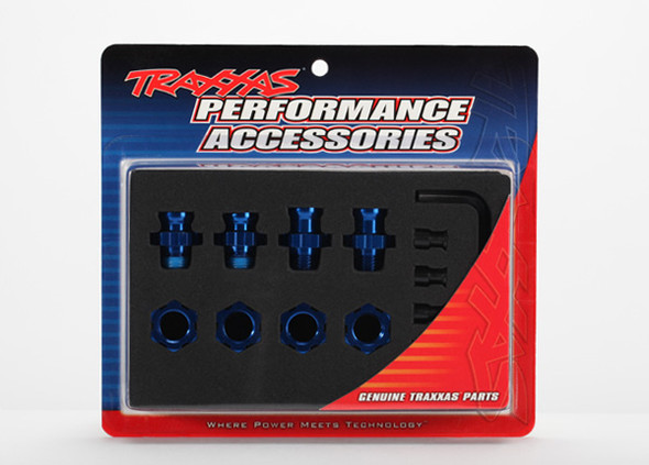 Traxxas 5853X Wheel Hub Set 17mm Short(2) Long(2) Blue Slash 2WD
