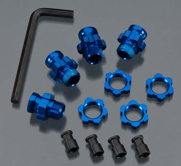 Traxxas 5853X Wheel Hub Set 17mm Short(2) Long(2) Blue Slash 2WD