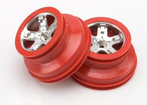 Traxxas 5874A Wheels SCT Satin Chrome Dual Profile Front (2)