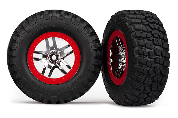 Traxxas 5877R Assembled Tire / Wheel Glued Slash 2WD Front (2)