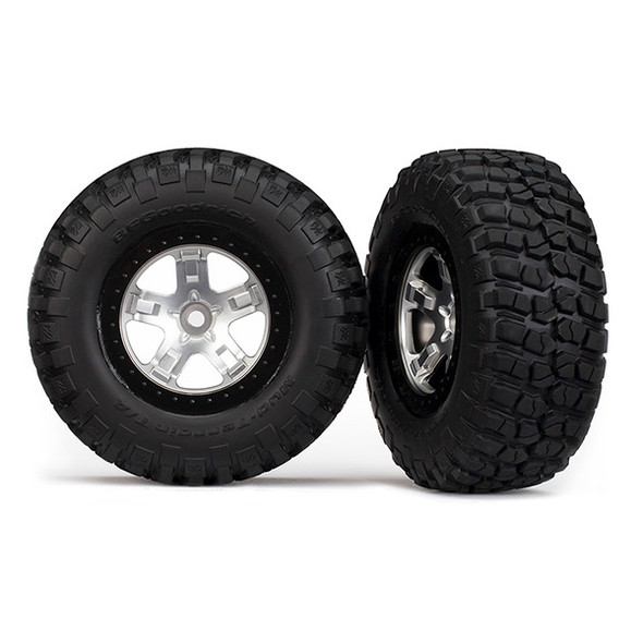 Traxxas 5878 Tire/Wheel Assembled Black Beadlock Fr/Re (2)