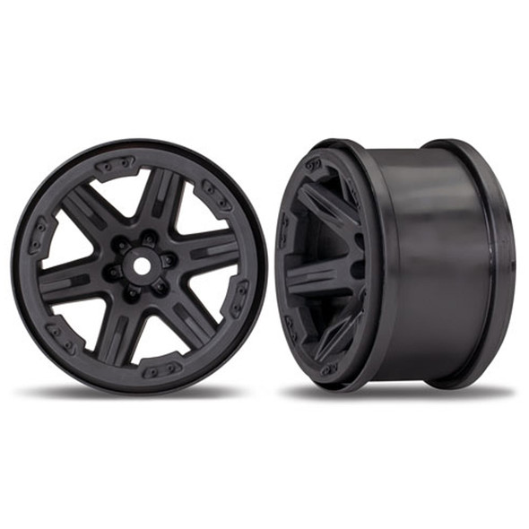 Traxxas 6772 RXT 2.8'' Black Wheels (2) : Rustler 4X4