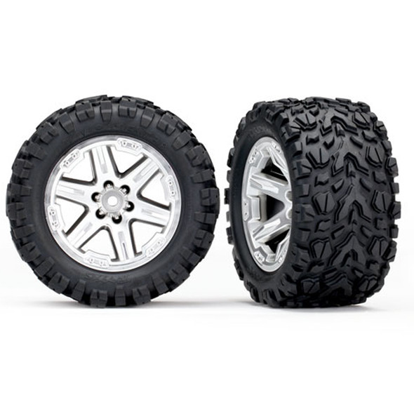 Traxxas 6774R Talon Extreme 2.8 Tires RXT Chrome Wheels w/ Foam Inserts : Rustler