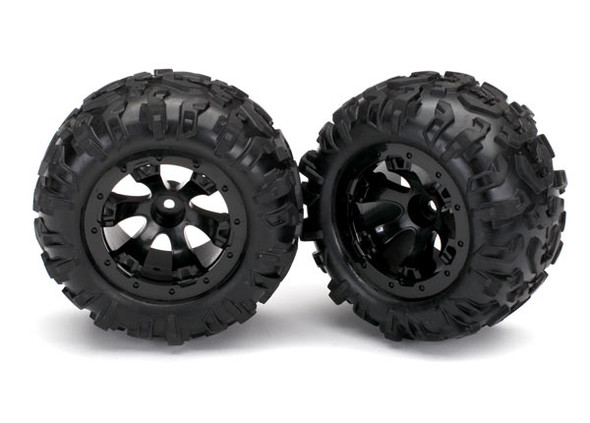 Traxxas 7277 Tires & Wheels Assembled Glued Black Beadlock Style Wheels (2) : 1/16 Summit