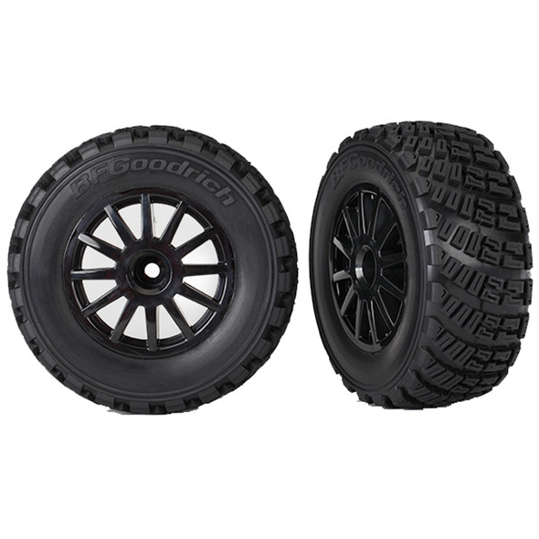 Traxxas 7473T BFGoodrich Rally Tire w/Rally Wheel Black (2) : 1/10 Rally