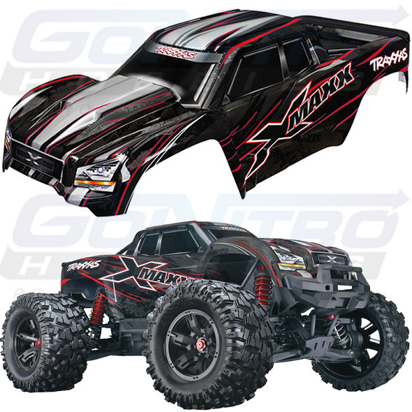 Traxxas 7711R Body, X-Maxx, Red Painted Assembled w/ Front & Rear Body Mounts