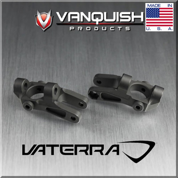 Vanquish VPS06956 Front 15 Degree Caster Block Set Black Vaterra Twin Hammer