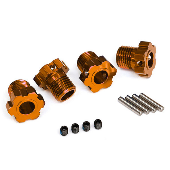 Traxxas 8654A Wheel Hubs Splined 17mm Orange (4) : E-Revo VXL Brushless / Maxx