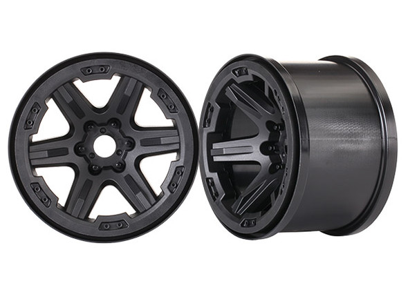 Traxxas 8671 Wheels 3.8" Black (2) 17mm Splined : E-Revo VXL Brushless