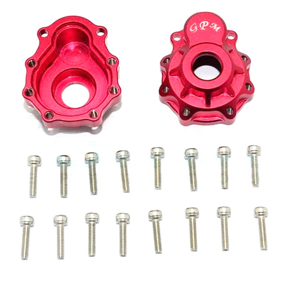 GPM Alum Outer Portal Drive Housing Front Or Rear (2Pcs) Set Red : TRX-4 / TRX-6