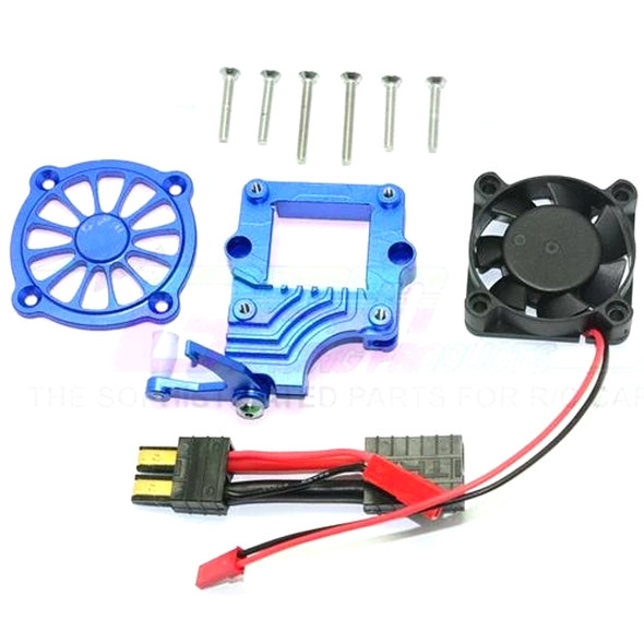 GPM Aluminum Motor Cooling Fan w/ Easy Switch (12Pcs) Set Blue : TRX-4 / TRX-6