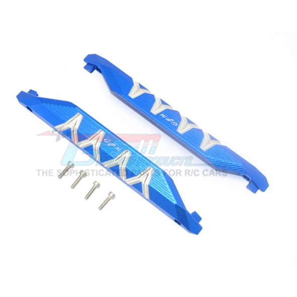 GPM Racing Aluminum Chassis Nerf Bars - Silver Inlay Version Blue : Maxx