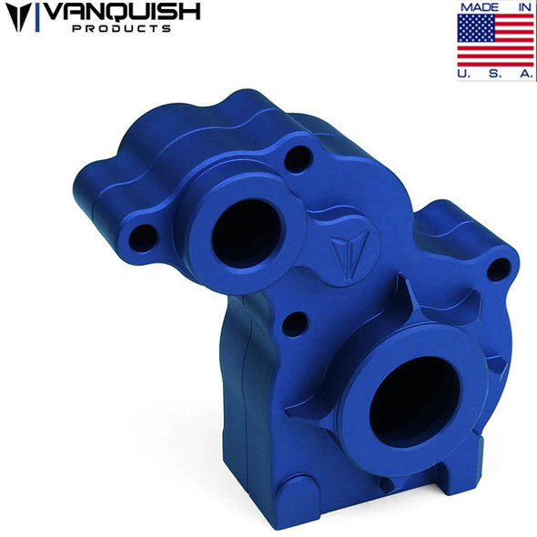 Vanquish Products Aluminum Transmission Housing Blue Anodized : SCX10 Vanquish Products Aluminum Transmission Housing Blue Anodized : SCX10