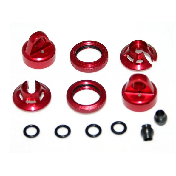 Hot Racing Red Aluminum Shock Upgrade Kit : 1/16 E-Revo VXL