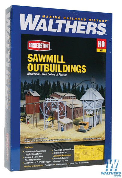 Walthers 933-3144 Sawmill Outbuildings Kit : HO Scale