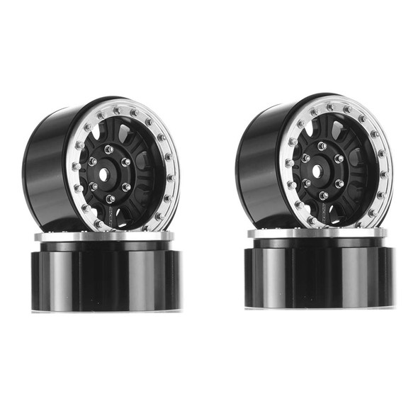 RC4WD Raceline Monster 1.7 Beadlock Wheels Black and Silver (4)