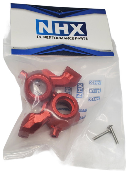 NHX Aluminum Front Steering Knuckle - Red for Traxxas 1/10 MAXX