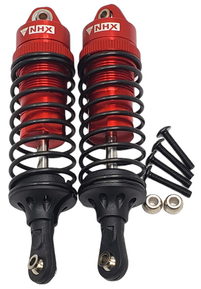 NHX Aluminum Adjustable Front Shocks - Red : Traxxas Slash 4x4