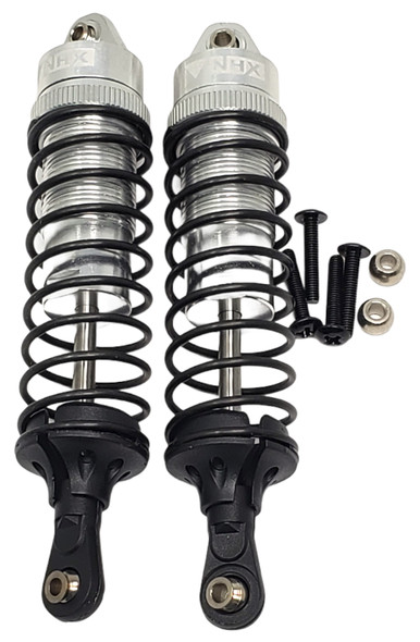 NHX Aluminum Adjustable Rear Shocks - Silver : Traxxas Slash 4x4