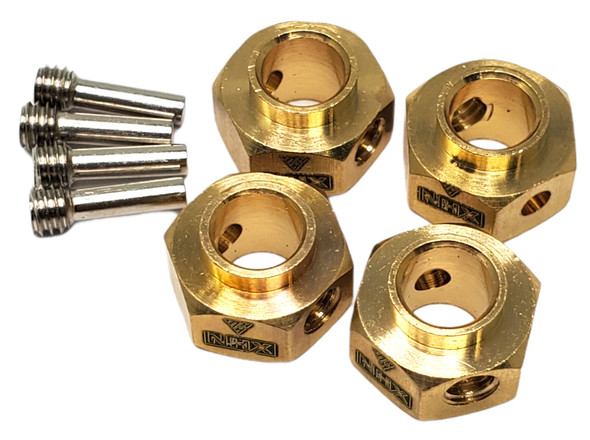 NHX Brass Wheel Hex Adaptor Extensions : 12x6mm 4pcs/set