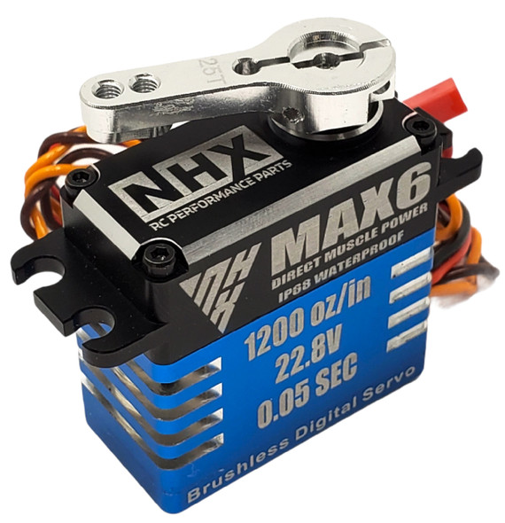 NHX MAX6 Direct Power Brushless Servo 1200 oz/in Torque / 0.05 Sec Speed