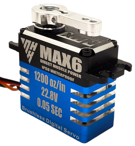 NHX MAX6 Direct Power Brushless Servo 1200 oz/in Torque / 0.05 Sec Speed