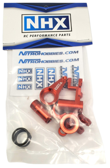 NHX Aluminum Steering Bellcrank Set - Red : Traxxas Slash 4x4