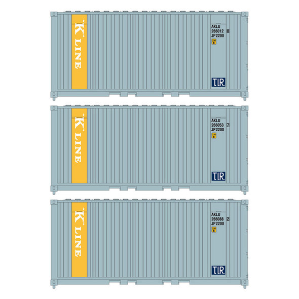 Athearn ATH17695 20' Corrugated Container KLINE (3) N Scale