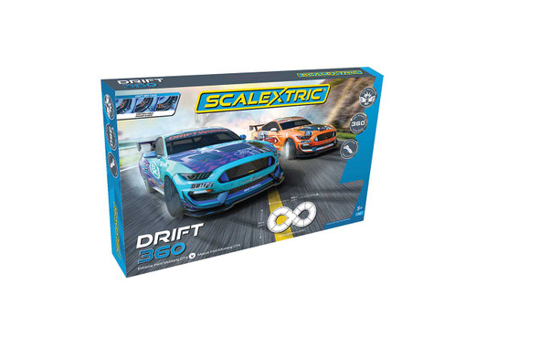 Scalextric C1421T Drift 360 Race Extreme vs Maxxis Ford Mustang GT4 1/32 Slot Car Set