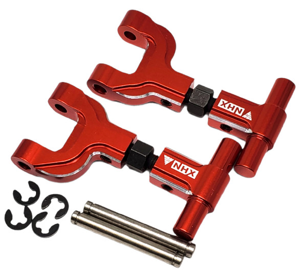 NHX Aluminum Adjustable Rear Upper Arm Set Red : Tamiya TT02