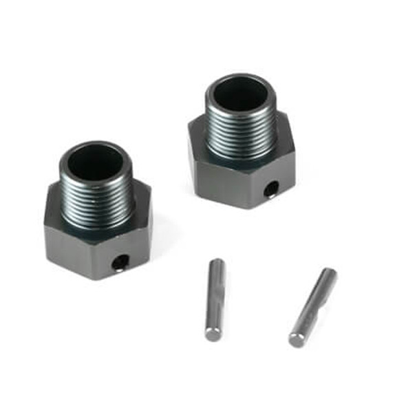 Tekno RC TKR9673 Wheel Hubs +4mm Offset 17mm Gun Metal w/Pins 2pcs : ET48 2.0