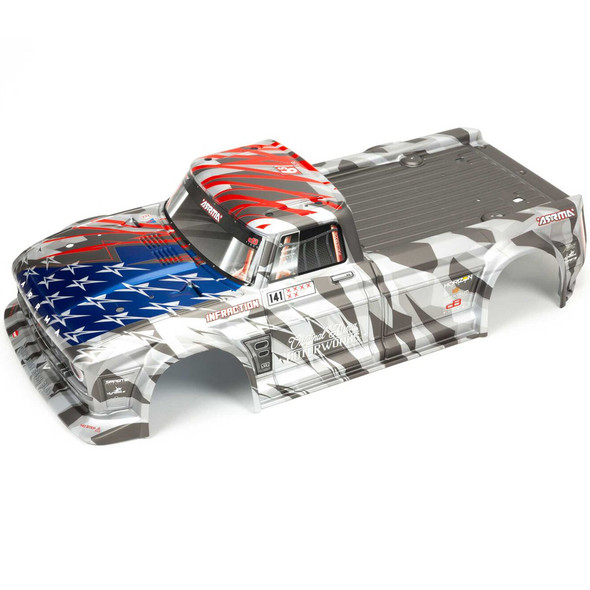 ARRMA ARA410006 Painted Decaled Trimmed Body Silver / Red : Infraction 6S BLX