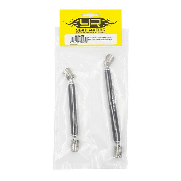 Yeah Racing AXRX-002 Stainless Steel Front & Rear Center Shaft Set Black : Axial RBX10 Ryft
