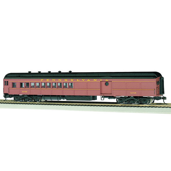 Bachmann 13607 PRR Postwar #5159 Passenger Car Red w/ Round Door Window HO Scale