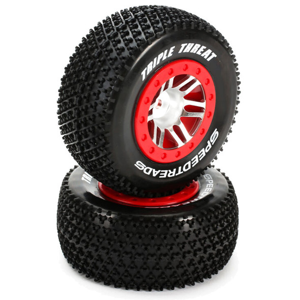 Duratrax DTXC2950 SpeedTreads Triple Threat SC Tires/Wheels (2) Slash/Rustler/ECX 4X4
