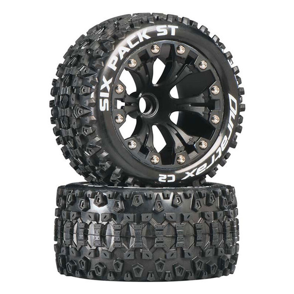 Duratrax DTXC3558 Six Pack ST 2.8" 2WD Mounted Front C2 Tires/Wheels Black (2)