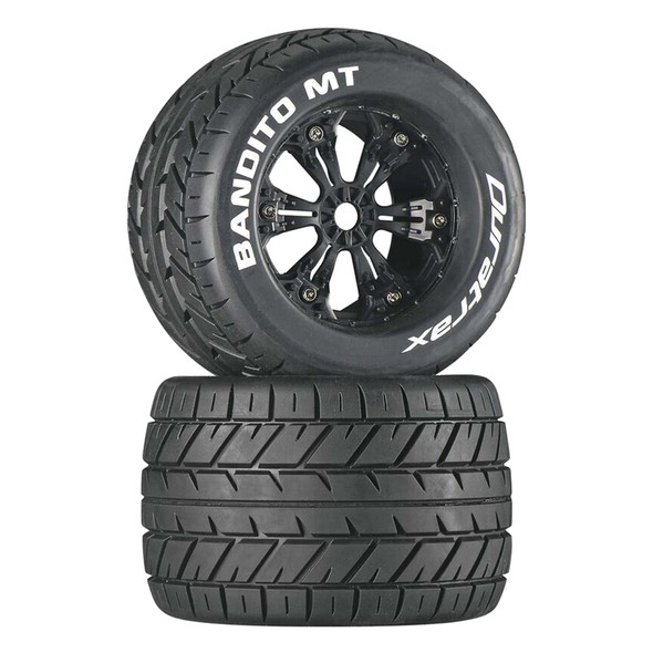 Duratrax DTXC3574 Bandito MT 3.8" Mounted Tires / Wheels Black (2)