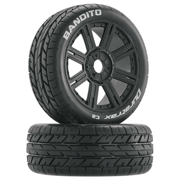 Duratrax DTXC3655 Bandito 1/8 Buggy C2 Mounted Spoke Tires/Wheels Black (2)
