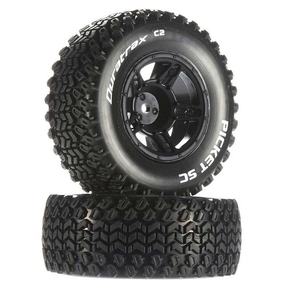 Duratrax DTXC3870 Picket SC C2 Mounted Front Tires/Wheels (2) : Slash