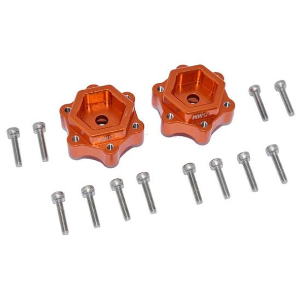 GPM Racing Aluminum Hex Adapters Converter +5mm Set Orange : Losi 1/8 LMT 4WD