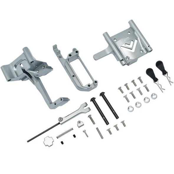 GPM Racing Alum Handbrake Kit + Center Differential Cover Grey : 1/7 Infraction